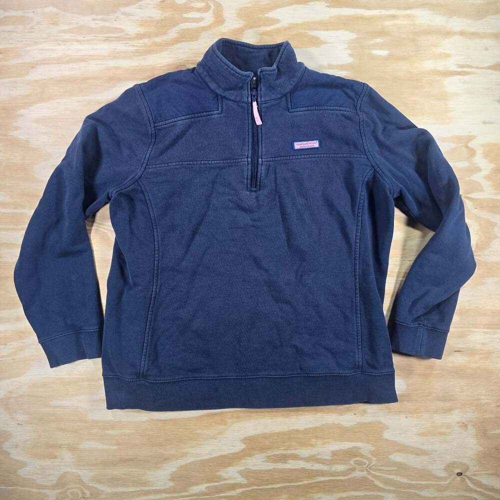 Vineyard Vines Quarter Zip Pullover Navy Blue Womens Large